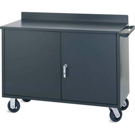 VALLEY CRAFT Valley Craft Vari Tuff Mobile Shelf Cabinet, 2 Doors, 1 Full Length Shelf, 36''W x 21''D, Gray F81838A3